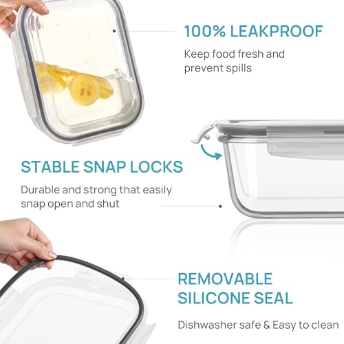 Image of Vtopmart 1Pack 2260ml /76.4oz Extra Large Glass Storage Container with Lid