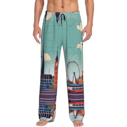 Pantalon pyjama homme EdWal poches vêtement nuit imprimé London XL