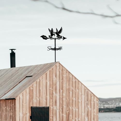 SUPERDANT Wetterhahn In Form Einer Friedenstaube Fürs Dach Wetterfahne Aus Metall In Tierform Tauben Wetterfahnen Für Schuppen Schwarzer Windrichtungsanzeiger Für Bauernhaus Hof Bauernhof Schuppen