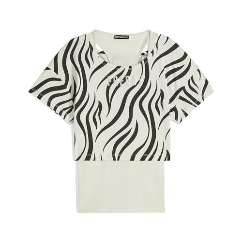 Ensemble débardeur t-shirt court femmes FREDDY imprimé zébré beige noir taille L