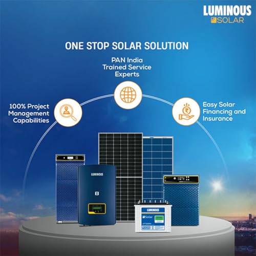 Image of Luminous Single Phase Off-Grid Pure Sine Wave Solar Inverter, Smart Solar Optimization, Customized Saving Modes, Supports up to 3000Wp Panels, LCD Display (Solarverter 3kVA, 3 Years Warranty)