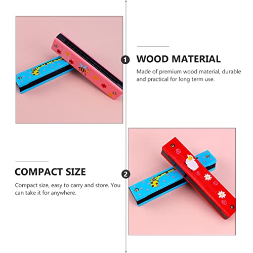 CANIGHT 4 Pièces en Bois Rangées Double Rangée Harmonica Jouet pour Dessin Animé Impression Instrument Enfants Débutant… - Les Beatles, Paul McCartney, John Lennon, RIngo Starr, George Harrison CANIGHT 4 Pièces en Bois Rangées Double Rangée Harmonica Jouet pour Dessin Animé Impression Instrument Enfants Débutant… – Image 3