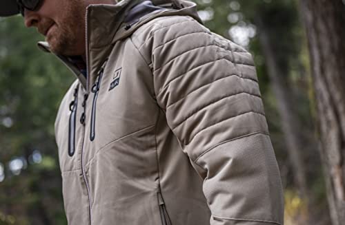 Huk Men's Standard Icon X Superior Hybrid Jacket | Water Resistant & Wind Proof, Fallen Rock, Small #TOP5