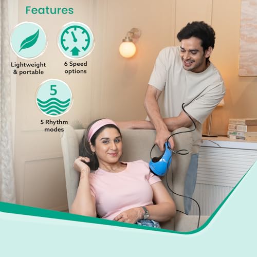 AGARO REGAL Electric Handheld Full Body Massager with 8 Massage Heads and Variable Speed Settings for Pain Relief and Relaxation, Back, Leg & Foot. - Image 4