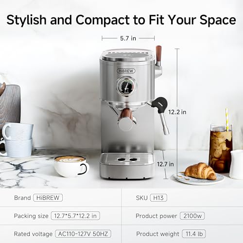 Image of HIBREW H13 Dual Thermoblock Espresso Machine for Home Baristas