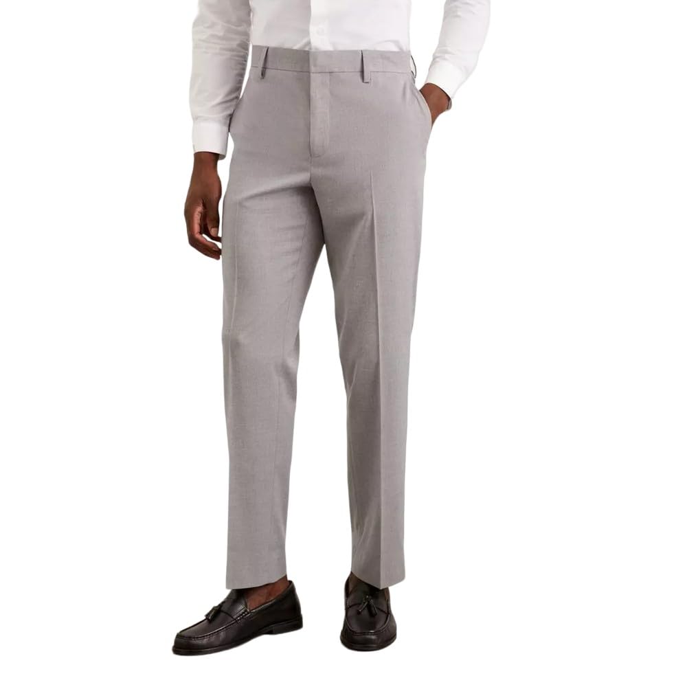 Burton Tailored Fit Light Grey Essential Suit Trousers, 34R, Light Grey