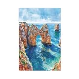 IYTAFGYT Lagos Portugal - Lienzo de acuarela para pared, 20 x 30 cm