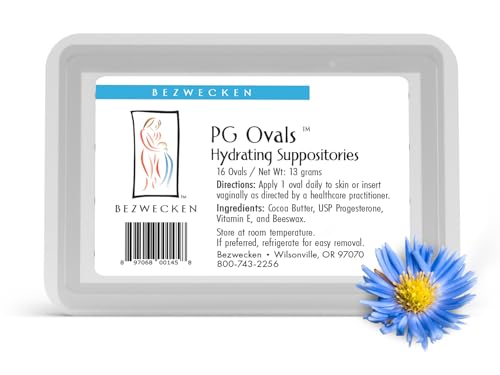Bezwecken – PG Ovals – 16 Oval Suppositories – Same Trusted Formula, New Improved Shape – Professionally Formulated to Alleviate Vaginal Dryness in Women of All Ages – Progesterone-Only Alternative