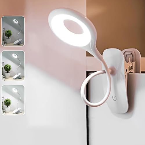 ChaneeHann Lampe de Lecture, Rechargeable USB Câble Lampe de Bureau Pince, 360° Flexible Lampe...