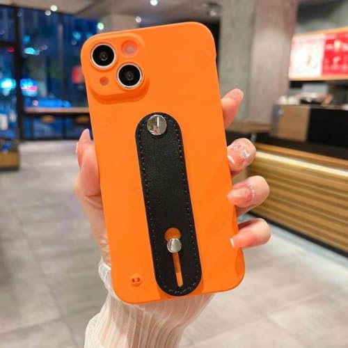 Coque iPhone 14 Pro Max sans cadre orange housse antichoc avec support objectif