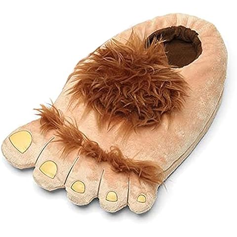 Ibeauti Men's Big Feet Furry Monster Adventure Slippers, Comfortable Novelty Warm Winter Hobbit Feet Costume Slippers for Adults (Men: US 11) Cover