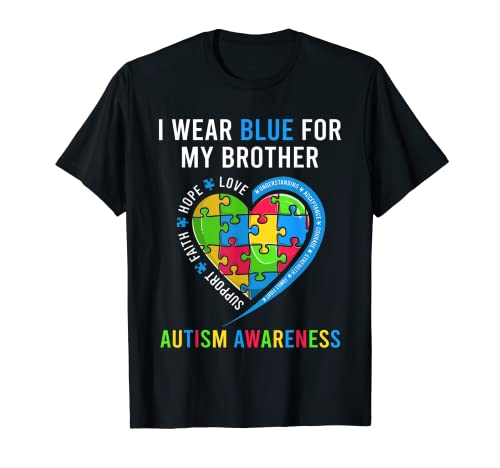 Autism Brother Hermanos Camisa, autismo conciencia corazón rompecabezas Camiseta