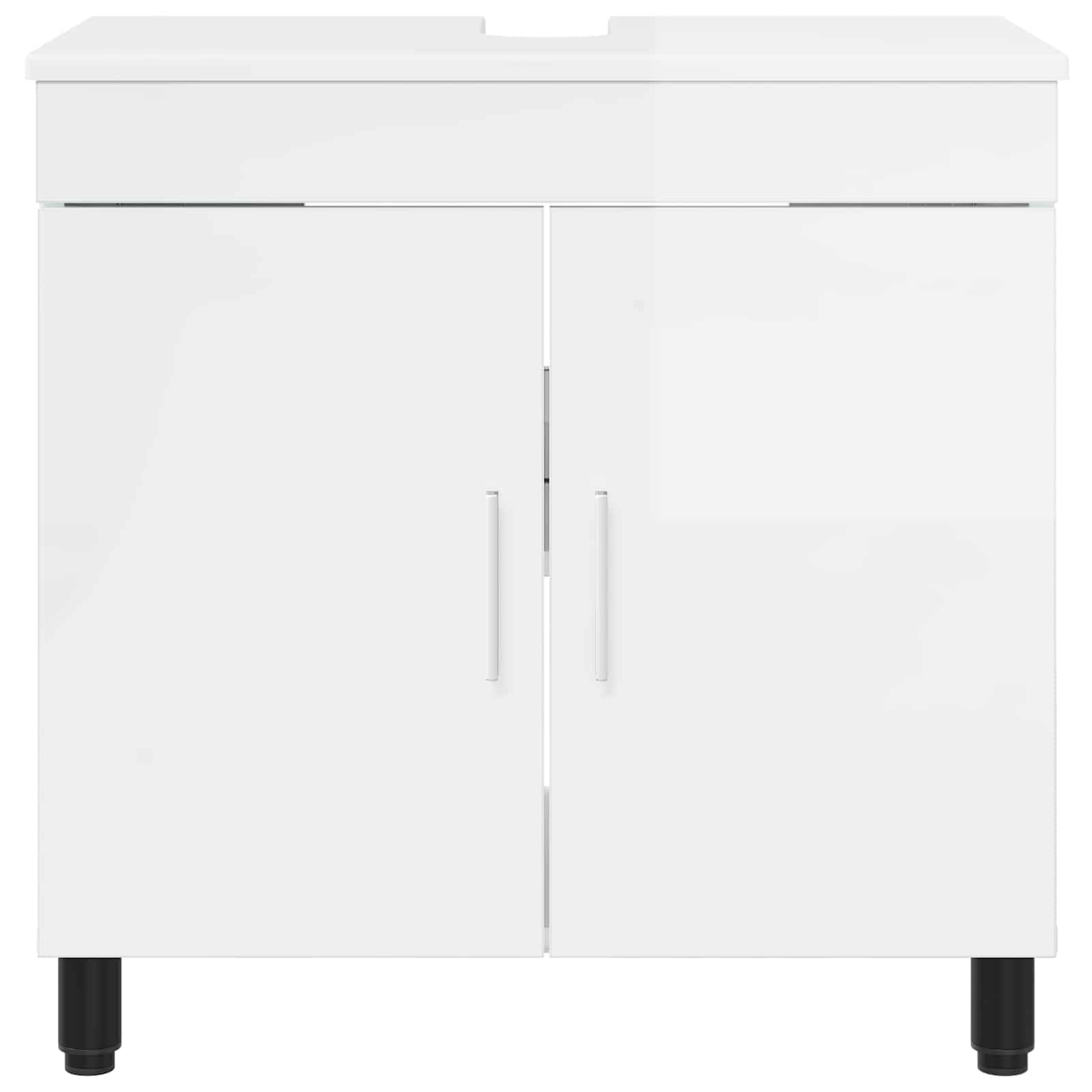 Mobile per lavabo in legno lucido, 60 x 35 x 60 cm, colore bianco