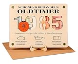 Giftota Geschenke zum 40 Geburtstag Mann, Witzige Geldgeschenke Holz mit Umschlag, Geldgeschenk 40. Geburtstag Mann - Schonend Behandeln 1985 Oldtimer