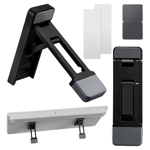 Sorcristy 2PCS Keyboard Riser Tilt, Foldable Keyboard Riser Stand for Desk, Adjustable Mini Portable Laptop Feet with Anti-Slip Pads Three Tilt Angle for Most Keyboards Office Accessories (Black)