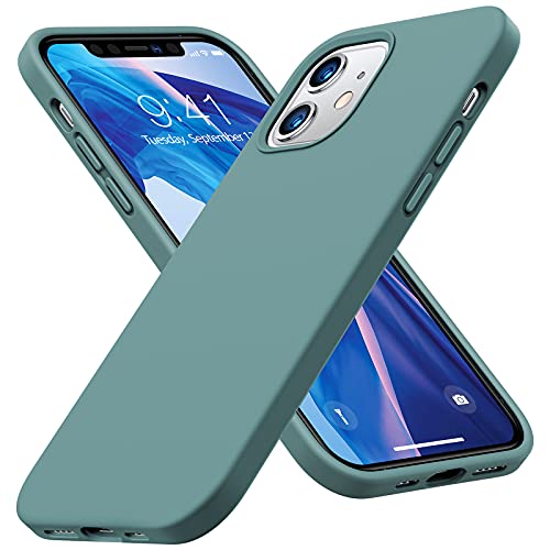 TORRAS Liquid Silicone Case for iPhone 12 Case&iPhone 12 Pro Case with Soft Smooth Grip Full Body Protection [Love Series] Rubber Gel iPhone 12 Phone Case 6.1 inch, Midnight Green