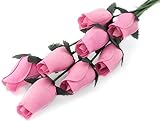Pink Roses Bunch of 8 Closed Bud Wooden Roses for Crafts Custom Bouquets and Other DIY Projects. Choose Form Over 60 Colors