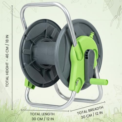 Image of Vinka Hose Reel Stand (Plastic) Complete Set for Holding Water Pipe of 1 /2(inch) 100 Mtr. Easy Winding Rewinding. Saves Pipe from Cuts, Kinking, Breakages and extends life of Water Pipes