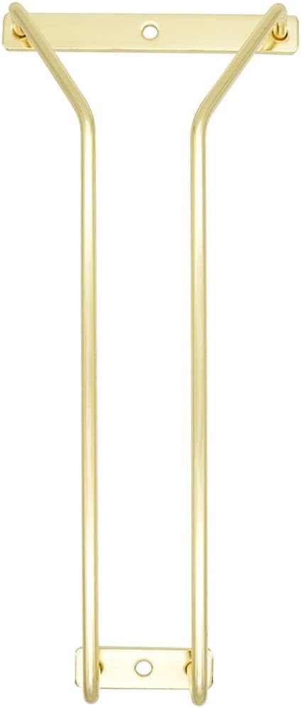 9.64-Inch Gold Wine Glass Rack, Under Cabinet Wine Glass Holder Stainless Steel Stemware Rack - Hanging Stemware Holder for Cabinet Kitchen Bar, Set of 3