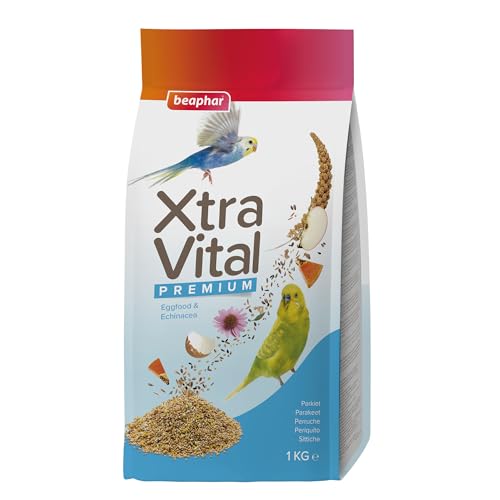 Beaphar Xtravital Periquitos - Alimentación Premium - Contiene Frutas, Semillas y Cereales - Fortalece su Sistema inmunológico - Proporciona un Plumaje denso y Mantiene en Buena Salud - 1kg