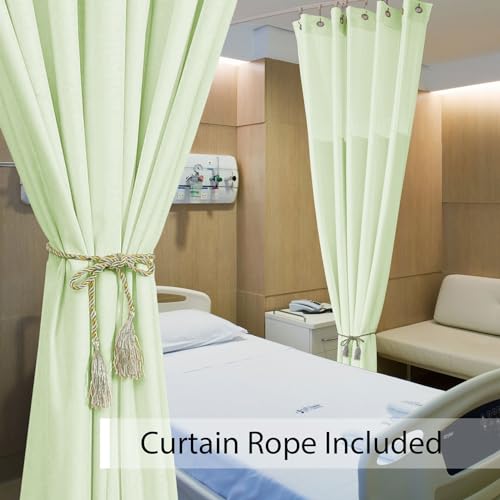 Fcosie Hospital Grommet Curtains, 72\" W x 102\" L | Green Cubicle Medical Curtain Bed Divider, 1 PC | Medical Room Divider | Privacy Curtain, 6ft Wide x 8.5ft Tall