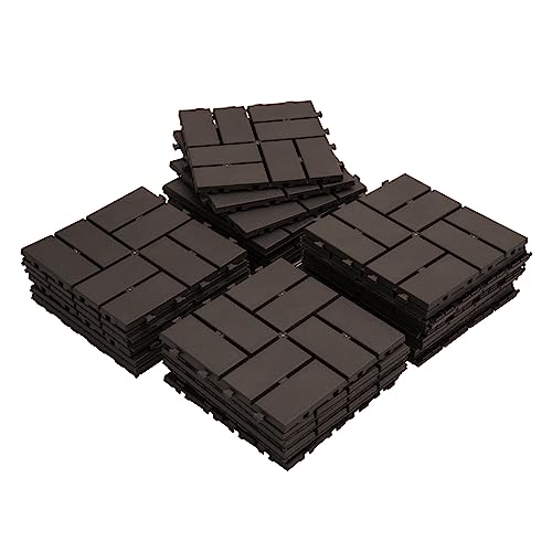 Domi Plastic Interlocking Deck Tiles, 27 Pieces One Pack, 12"x12"