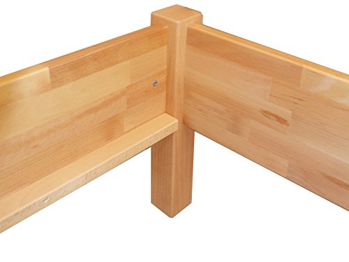 Erst-Holz®Massivholzbett Buche Natur 90x200 Einzelbett Bettgestell mit Rollrost 60.73-09
