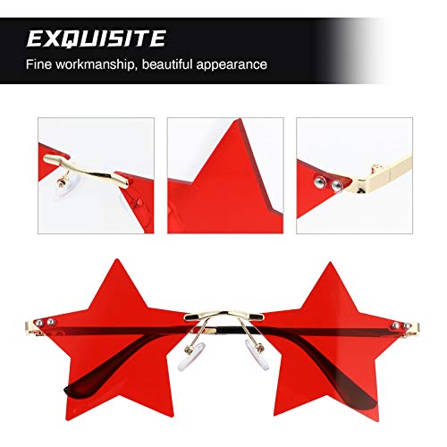 TOYANDONA 1 peça de óculos de sol fashion em formato de estrela com personalidade, sem aro para ócul