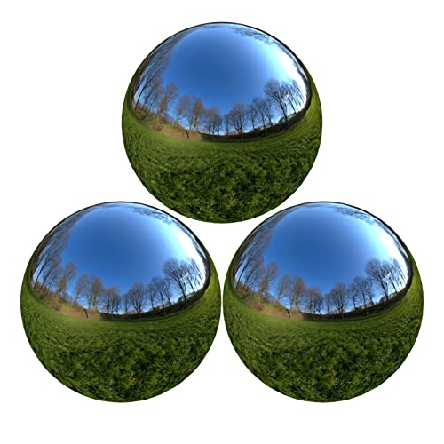 MerryNine Bola de mirada de acero inoxidable 304, bola hueca pulida con espejo, bola decorativa reflectante para jardín al aire libre, estanque, decoración de muebles de interior (3, 3 pulgadas) Cover