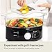 BELLA Two Tier Food Steamer with Dishwasher Safe Lids and Stackable Baskets & Removable Base for Fast Simultaneous Cooking - Auto Shutoff & Boil Dry Protection, Stainless Steel, 7.4 QT, Black
