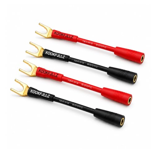 Adaptador Cable Conector Banana Jack a Horquilla 4mm 4 Unidades miniatura 1