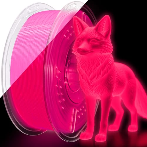 Frucindra PLA+ 3D Printer Filament, Glow in The Dark Filament 1.75mm, Long-Lasting Glow & High-Brightness, Luminous Pink