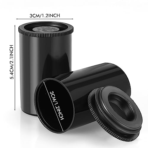 Image of JOVITEC 200 Pcs Plastic Film Canister Holder 35 mm Empty Camera Reel Containers Storage Containers Case with Lids for Small Accessories Fish Hook Film Beads(Black)
