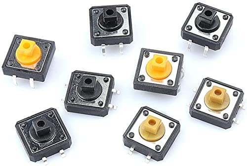 Micro-interrupteurs 12x12x7.3mm interrupteur tactile bouton poussoir jaune carré électronique