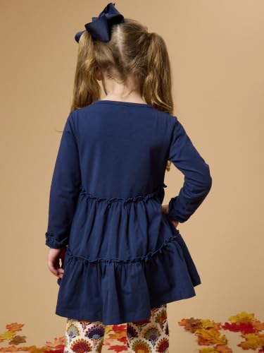 Image of RuffleButts Baby /Toddler Girls Long Sleeve High Low Flowy Ruffle Tunic Top