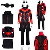 ADSUJUD Eggman Cosplay Outfit Eggman Cosplay Jacket Uniform Full Set Suit for Men (A, 2XL)
