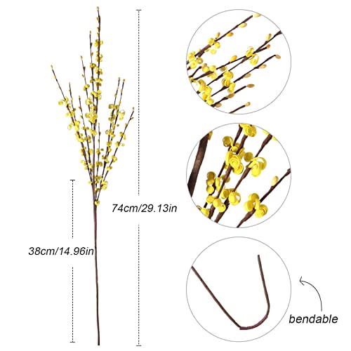 Starryle 10Pcs 29.5'' Long Artificial Flowers Stem Fake Jasmine Flower Faux Jasmines Plant For Home Bathroom Living Room Farmhouse Wedding Diy Flower Vase Decor (Yellow) #TOP2