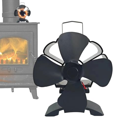 Ventilador de estufa de leña, ventilador de calor, ventilador de estufa para leña/quemador de leña/chimenea | Ventilador de chimenea de calor para estufa de leña, no eléctrico, silencioso, accesorio