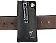 VIPERADE PJ11 Leder EDC Pocket Slip für Rebar Kick/Kratermesser Minimesser Taschenlampe Multitool EDC Lederholster Kleine Leder-Allzweckmesserscheide für Gürtel mit Clip (Schwarz)