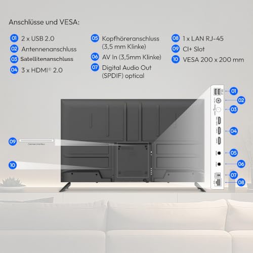 MEDION 108 cm (43 Zoll) Ultra HD Fernseher (Smart-TV, HDR10, VIDAA Store, HBO Max, MagentaTV, Prime Video, Disney+, DAZN, Paramount+… – Ansicht 6