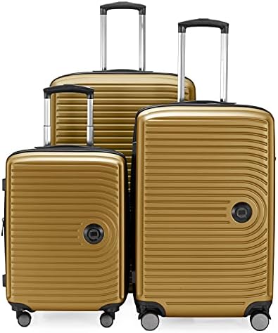 Hauptstadtkoffer Mitte Kofferset (55/68/77 cm) 273 L, Herbstgold | ABS-Hartschale · TSA-Zahlenschloss · XL Erweiterung · 4 Rollen · Austauschbare Ersatzteile · S,M & L · Für Famili