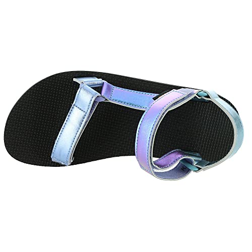 Teva Girls Original Universal Shimmer Sandal, Blue Multi, 3 Little Kid #TOP1