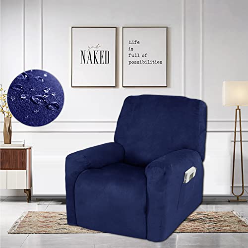 Funda para sillón reclinable sofá protector lavable elástica con bolsillo 8