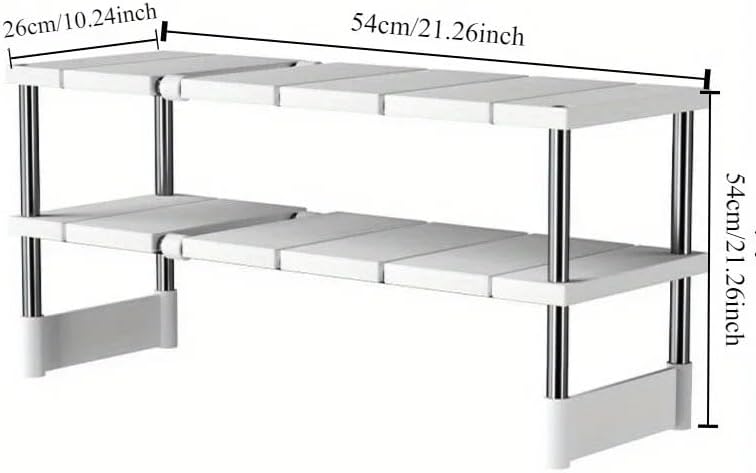 1 Stainless Steel Expandable Kitchen Sink Storage Rack Cabinet Storage Multi-layer Multifunctional Internal Layered Storage Rack(Monolayer)