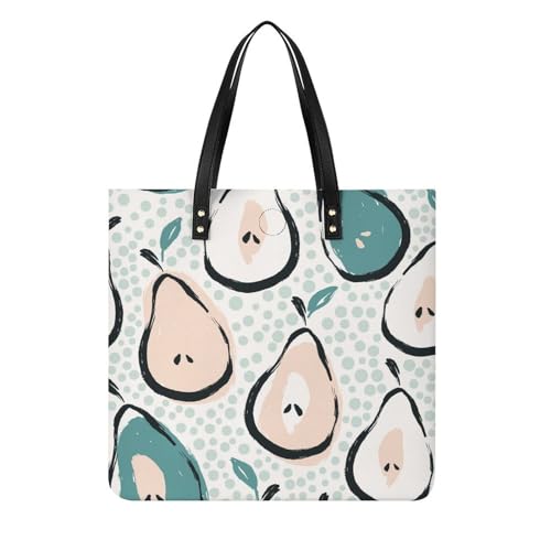 Sac à main poire verte élégant en tissu résistant de 39cm