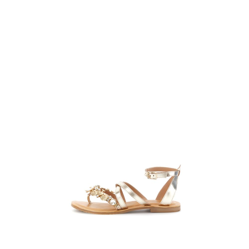 CAFèNOIR - Sandali Infradito Flat In Pelle E Accessorio Gioiello, Da Donna