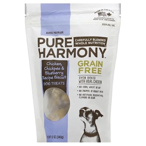 Purelux Pure Harmony, Dog Biscuit Chicken Chickpea Blueberry Glutenfree, 12 Ounce