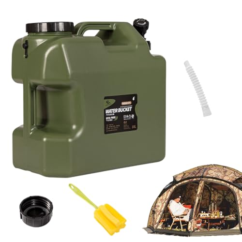 Récipient D'eau De 4,8 Gallons Avec Spigot - Portable PE Green Drink Tank | Carrier De Stockage D'eau Multifonctionnel Pour Le Camping, La Randonnée, Les Pique-niques Et Le Barbecue | Dispensateur D'e