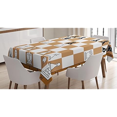 Ambesonne Chessboard Tablecloth for Dining Cover