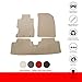 Floor Mats Compatible with 2001-2005 Honda Civic & 2002-2005 Honda Civic, Front & Rear Beige 3PC Nylon Car Floor Carpets Carpet Liner by IKON MOTORSPORTS, 2002 2003 2004